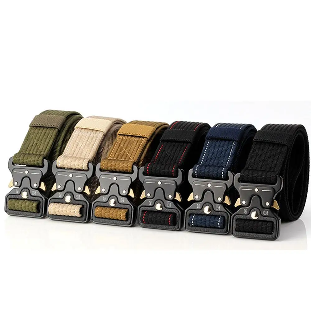 

Waist Straps Tactical Belt Men Women Nylon Webbing Enhanced Edition Training Belt Casual Durability Enhanced Zinc Alloy Buckle