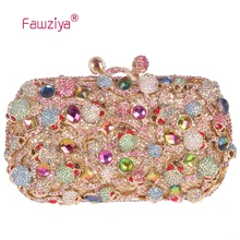 Fawziya handtasche schädel geldbörse kuss schloss kristall clutch abendtasche