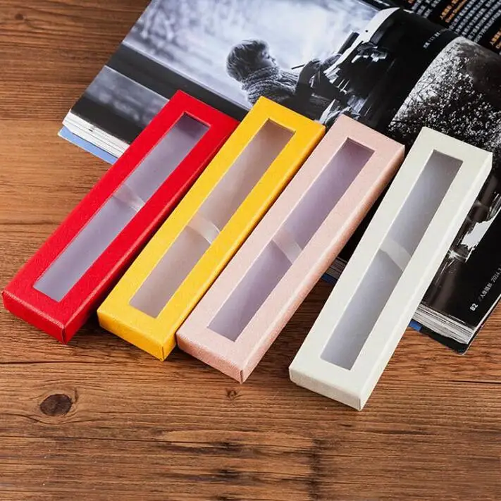 100pcs High Quality Paper Pen Pencil Case With Clear Window Box Display