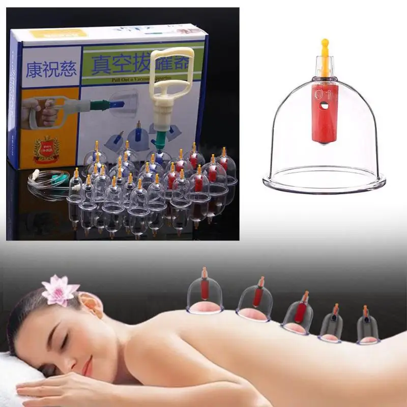 24 cans for Massage Vacuum Cupping Medicine Therapy Suction Cellulite Body Massage Silicone Cupping Set L4