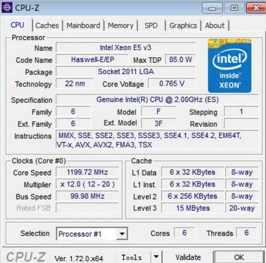 Intel Xeon инженерный образец E5-2609 V3 qeyv E5 V3 2,0 ГГц 15 Мб 6-ядерный LGA2011-3 E5 2609V3 Процессор процессор E5-2609V3