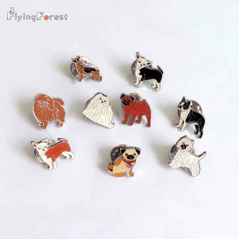 

Dog lovers mini pug dogs brooches pins pendant badge decorated cartoon cute brooches for men Jewelry women Fashion gifts Badges