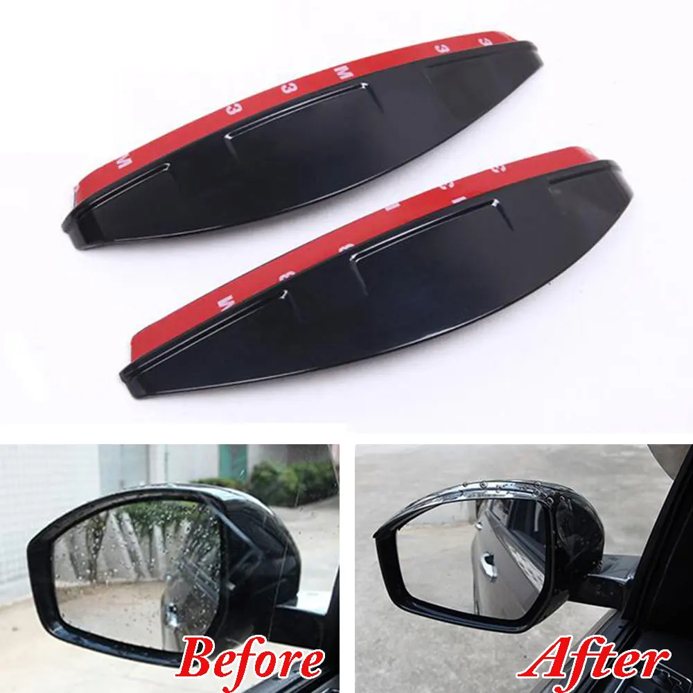 

BBQ@FUKA 2pcs ABS Rearview Side Mirror Rain Board Sun Visor Shade Shield Fit for Land Rover Discovery Sport 2015-17 Car Styling