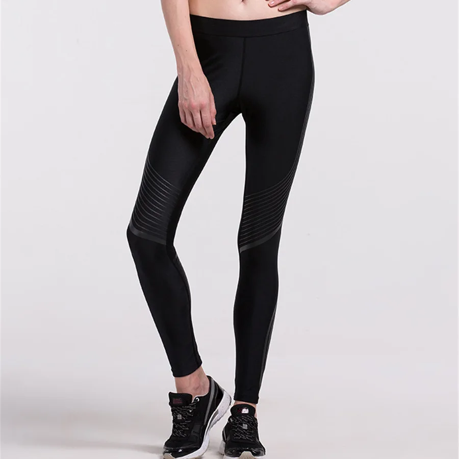 Компрессионные брюки женские спортивные легинсы в полоску быстросохнущая ткань одежда для фитнеса Беговые Спортивные колготки тренировочные брюки для тренировки