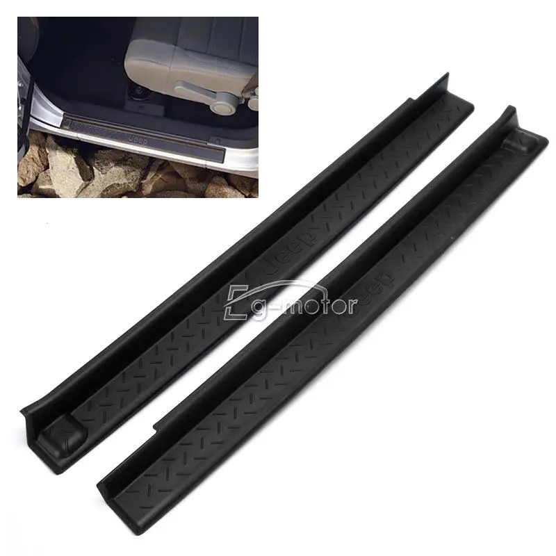 ABS DOOR SILL PLATE SCUFF PROTECTOR GUARD FIT FOR JEEP WRANGLER 2007 2015 2Door