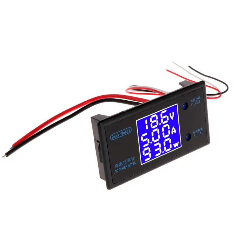 

DC 0-50V 5A 250W Voltmeter Ammeter Wattmeter LCD Panel Voltage Amp Power Meter 77UC Wholesale dropshipping