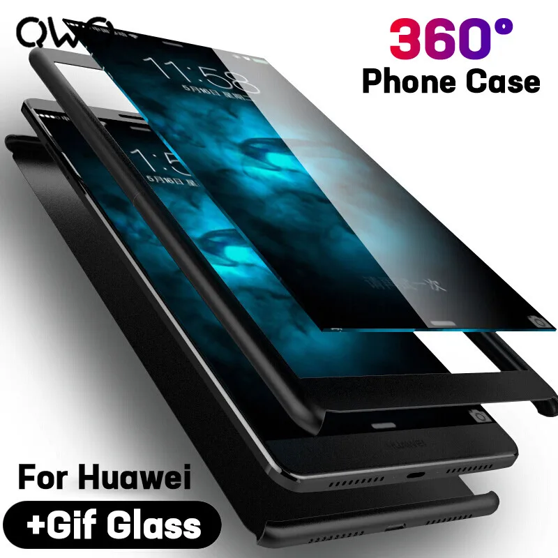 

Luxury 360 Degree Phone Case For Huawei P20 Pro P10 Lite P9 Plus Case Full Cover For Huawei Mate 20 Pro 10 Lite Case With Glass