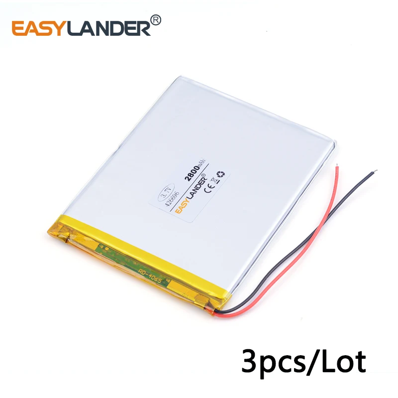 

3pcs /Lot 3.7v lithium Li ion polymer rechargeable battery 426696 2800mAh For tablet pc power bank PAD PSP Vedio Game