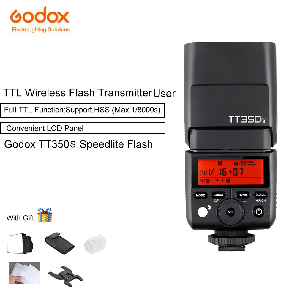 

Godox TT350S 2.4G HSS 1 / 8000s TTL GN36 Camera Speedlite for Sony Mirrorless digital camera