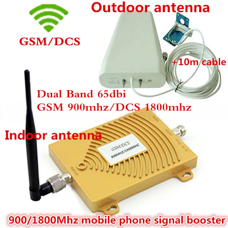 

LCD Display Dual Band GSM DCS 900 1800 Mobile Signal Repeater , GSM 4G LTE FDD Cellular Signal Booster Amplifier with Antennas