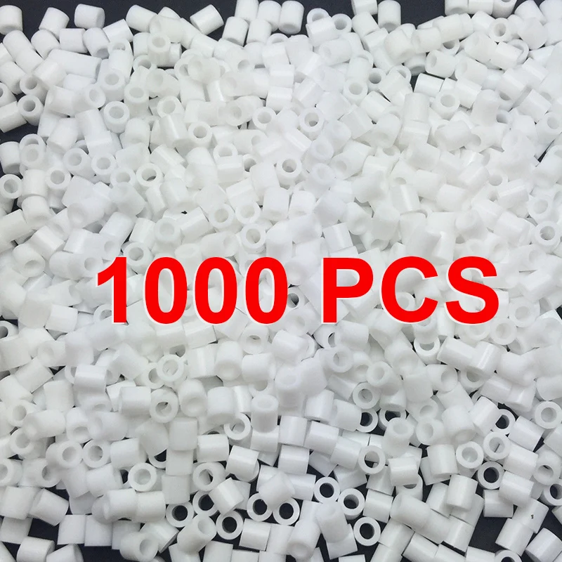 

5mm 1000pcs white perler beads kit,hama beads with templates accessories for kids children DIY handmaking 3D Educational Toys
