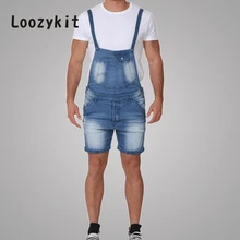 LOOZYKIT, летние мужские джинсовые комбинезоны, мужской повседневный спортивный костюм с карманами, короткие джинсовые комбинезоны, pantalon hombre