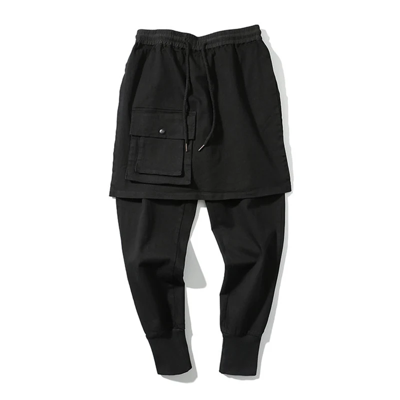 Aelfric Eden, обтягивающие черные повседневные спортивные штаны, мужские брюки из двух частей, мужские панк джоггеры Kanye, хип-хоп шаровары, спортивные штаны PA234 - Цвет: Черный