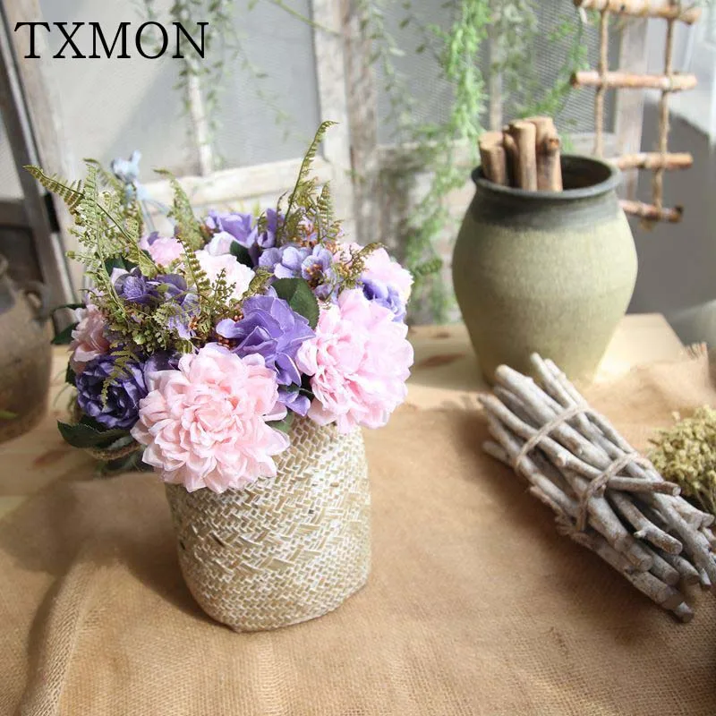 Buy Silk Artificial Flowers Rose Fake Flower Bouquet