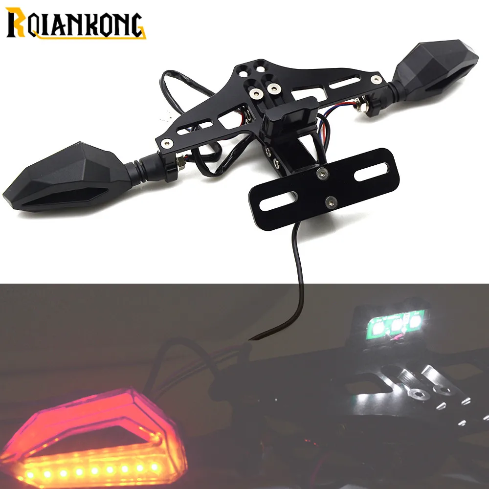 

CNC Motorcycle License Plate Bracket Holder LED Turn Signal light FOR Kawasaki Ninja 300 EX300 Z300 NINJA Z250 NINJA 650R ER6N