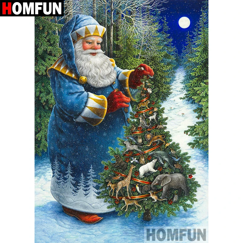 

HOMFUN 5D DIY Diamond Painting Full Square/Round Drill "Santa Claus" 3D Embroidery Cross Stitch gift Home Decor A01293