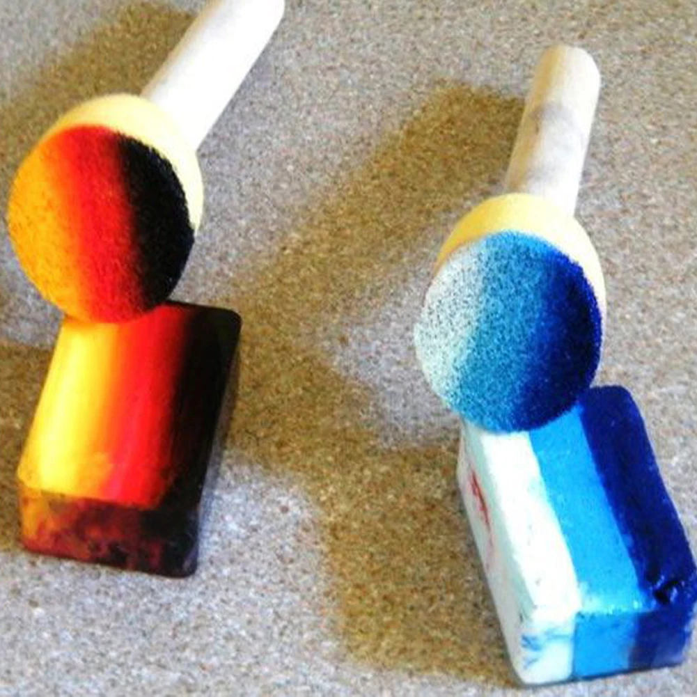 4 шт./набор Детская губчатая кисть с деревянной ручкой|painting toys|toy drawingkids drawing toy |