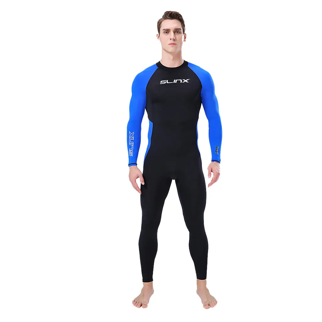 SAGACE For Man And Women 3MM Solid Blue Long Sleeve Wetsuit Surfing One ...