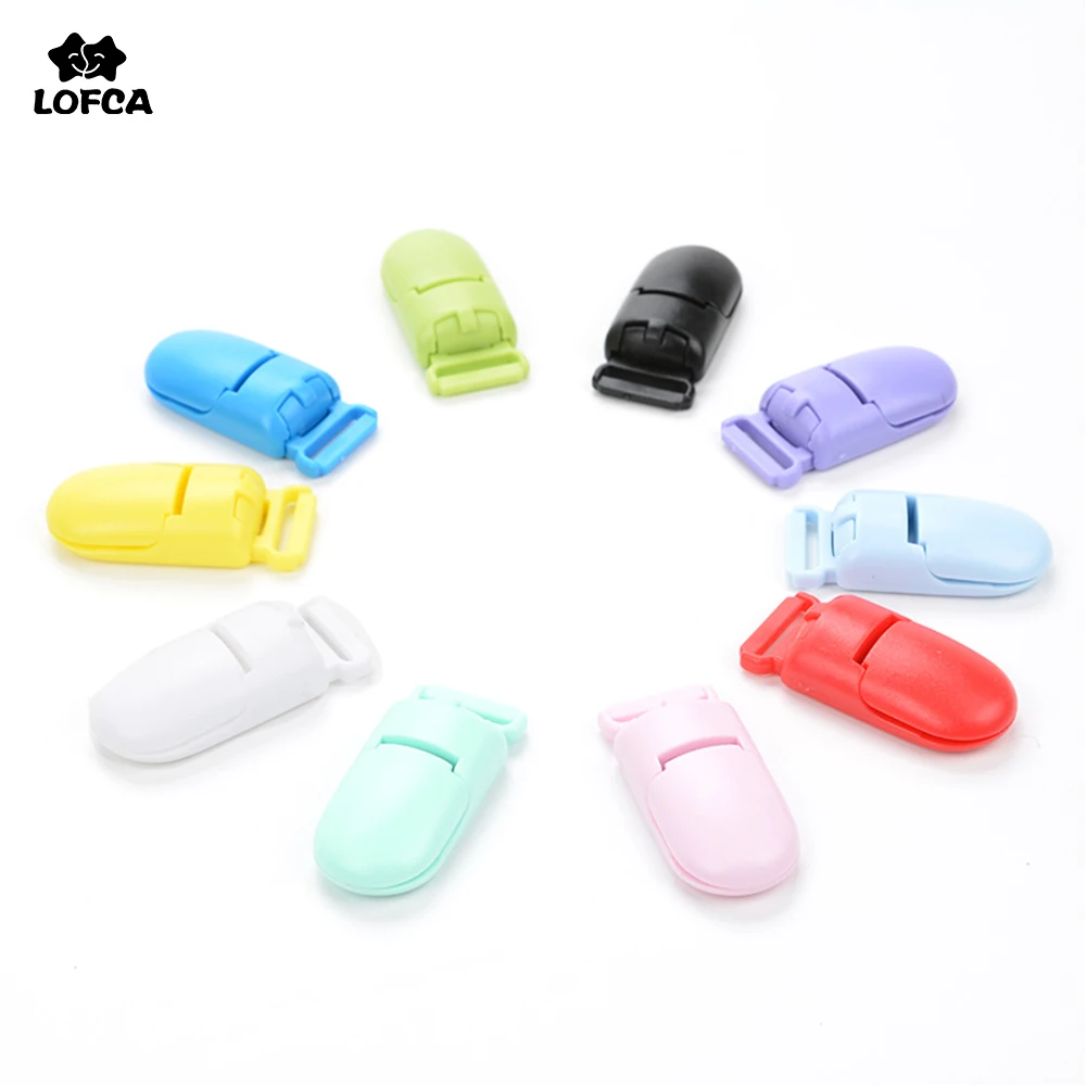 50pcs/lot Baby Plastic 15mm Pacifier Clips Jewelry Making Pacify Soother Holder For Baby Feeding Accessories Tools Multi Colors