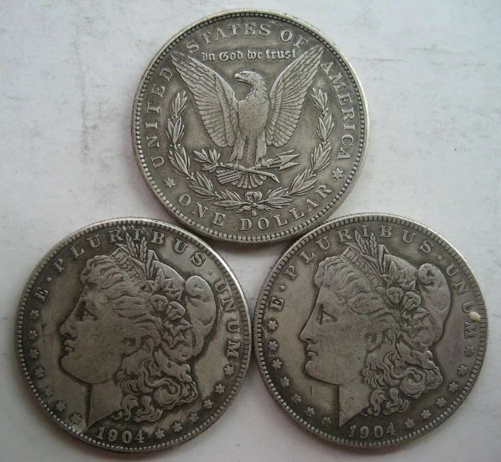 

wholesale US Morgan Dollar 1904 mint dates 3 copy coins(s,o,D) (you Can Choose Any Years)