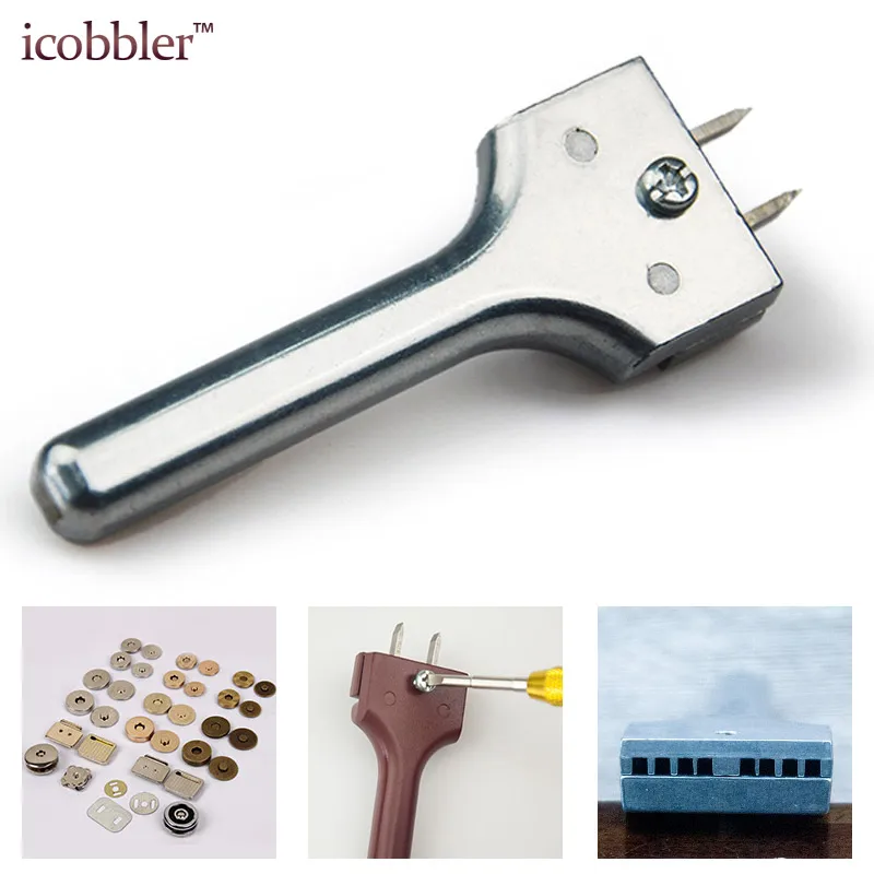 

Leather Craft Tool Hole Punches, Lacing Stitching Punch Tool, Chisel Set,Hand Working DIY Adjustable Vent Magnetic Buckle