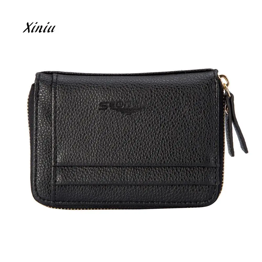 

Men Business Wallet Vintage Purse High Quality Leather ID Credit Card Pockets Multifunction Zipper Coin Purse Wallet Handbag