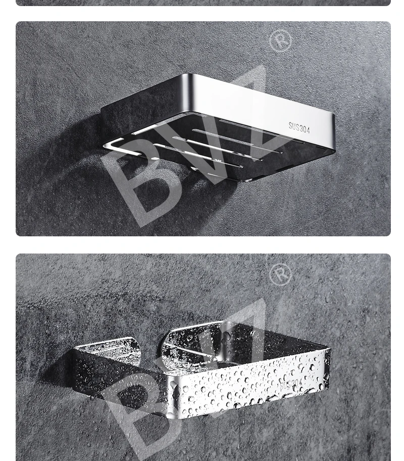 BVZ 304 крепкая Коробка для мыла из нержавеющей стали настенное крепление мыльница Аксессуары для ванной комнаты органайзер для ванной комнаты shel