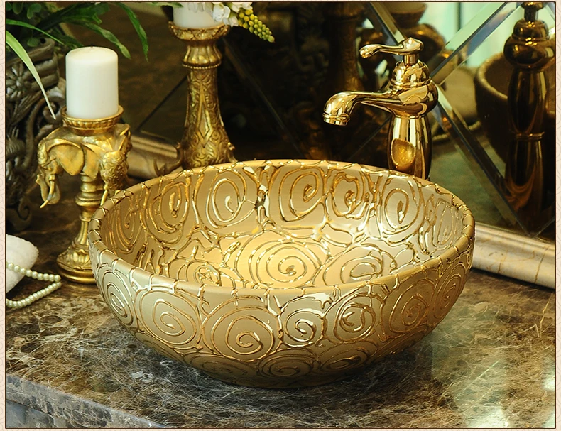 Oval Bathroom Lavabo Ceramic Counter Top Wash Basin Cloakroom Hand Painted Vessel Sink bathroom sinks wash basin bathroom (4)