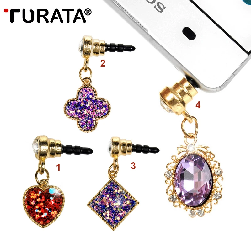 TURATA Bling Diamond Dust Plug Универсальный 3 5 мм заглушка для входа наушников мобильного