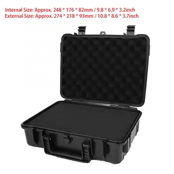 

Portable Waterproof Sponge Padding Action Camera Storage Holder Case Box L274*W218*H93mm for photography