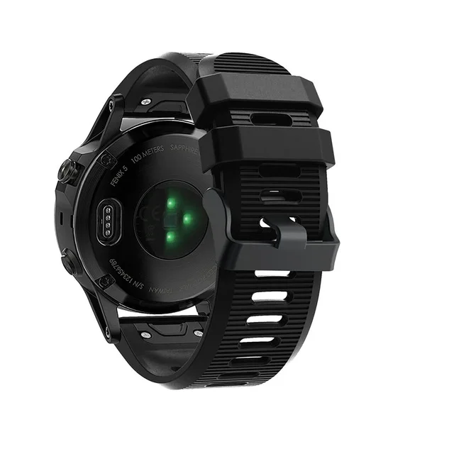 26 мм силиконовый ремешок для смарт-часов Garmin Fenix 6X/5X/5 XPlus/3/3HR/D2 Bravo/Quaitx3 Смарт-часы браслет Спорт Correa - Цвет: Черный