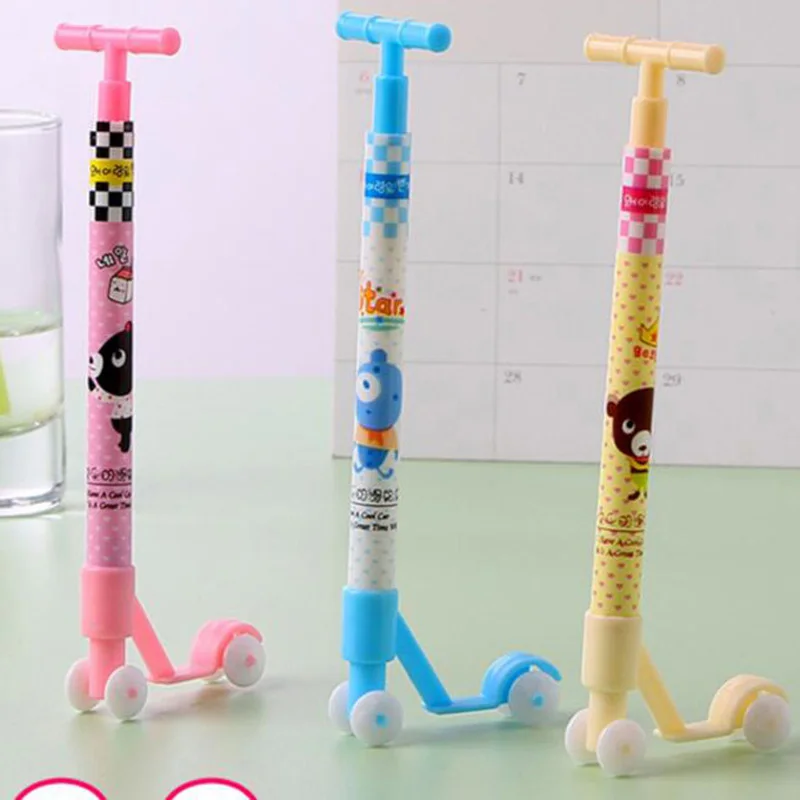20pcs/Lot Ballpoint Pens Cute Scooter Shape Writing Pens Students Pen