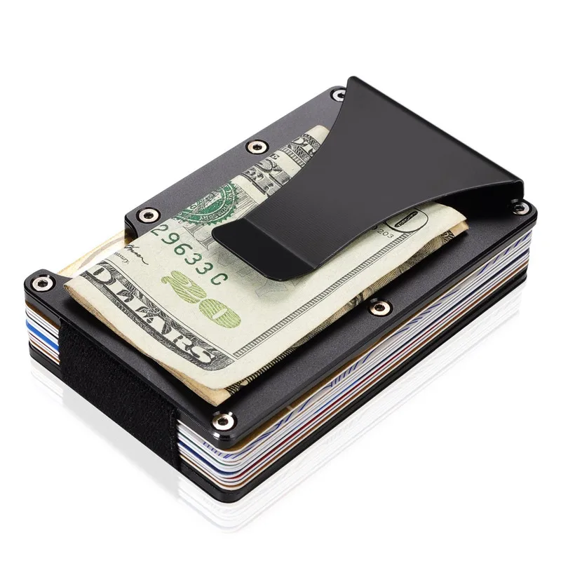 Карбоновый Металлический мини-зажим для денег RFID Кредитная Визитная карточка для автомобиля ID держатель кошелек зажим для путешествий Porte