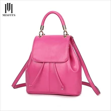 Женщины натуральная кожа рюкзак drawstring сумка мини для девочки роза красная корова кожа школьные сумки 2017 рюкзаки bagpack