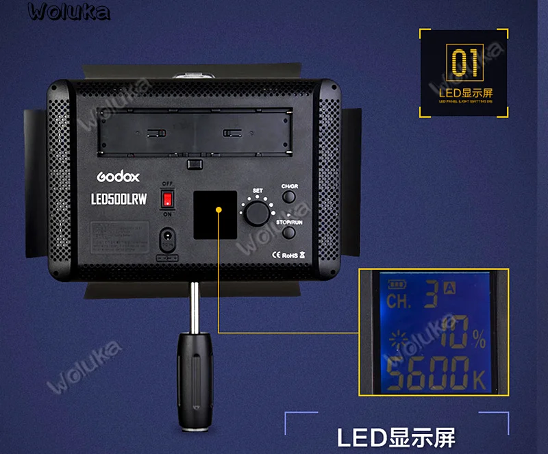 Godox LED500LRW камеры лампа заполняющего света micro головка для видеосъемки светильники постоянный свет фотографическое освещение CD50 T03