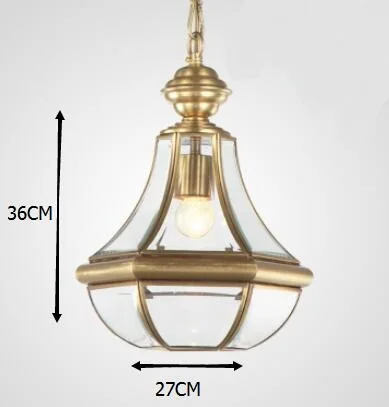Европейский стекла полный Открытый Подвесные Светильники меди лампа спальня балкон лестница бар Ретро Медь Материал lu626 zl95