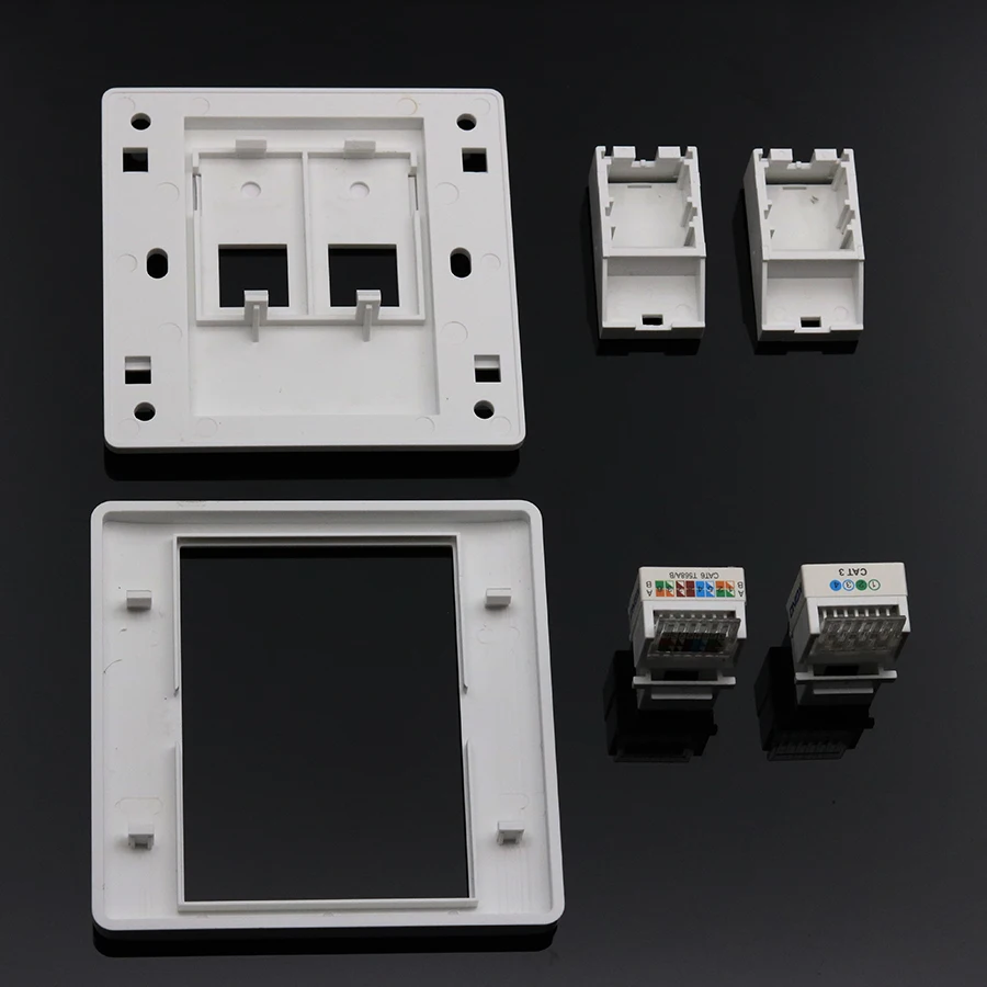 xintylink rj11 rj45 Socket jack modular cat5e cat6 2 Ports Keystone Wall Faceplate toolless telephone wall socket panel 86mm wall touch switch socket