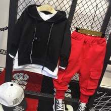 Детский костюм хлопковые ковбойские толстовки+ футболки+ штаны, комплект одежды из 3 предметов, осенне-зимний комплект одежды для маленьких мальчиков