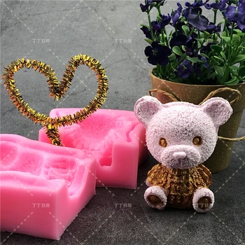 

2019new Animal Plush Toy Bear Silicone 3D Mold For Mousse Fondant Jelly Candy Chocolate Decoration Baking Tool Moulds