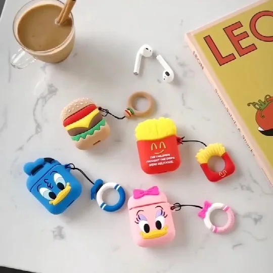 

Fresh McDonald Carto TPU 3D Cute Silicone Bluetooth Wireless Earphone Case For AirPods Charging Box Protective Cover Accessories