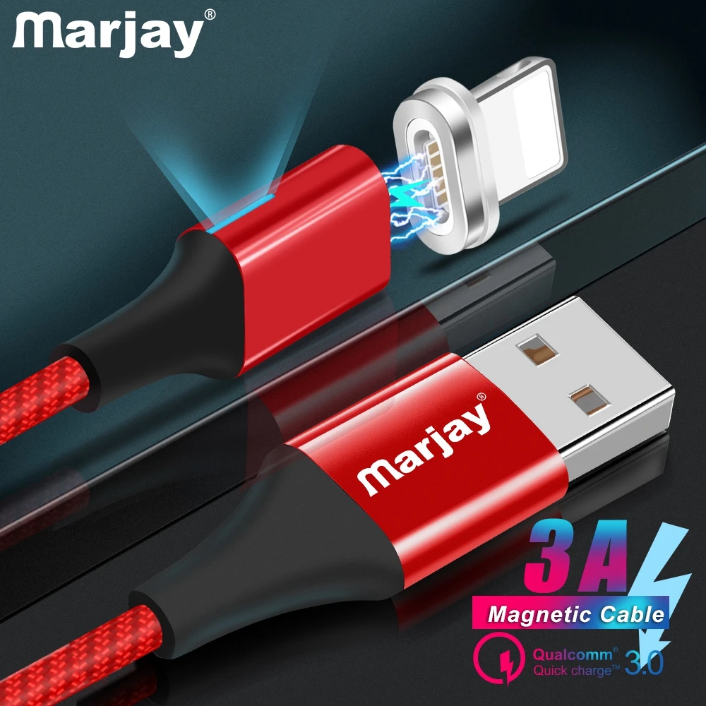 

Marjay Magnetic USB Cable for iPhone X Xs Max XR 3A Fast Charging USB Charger Data Cable for iPhone Cable 8 7 6SPlus USB Charger