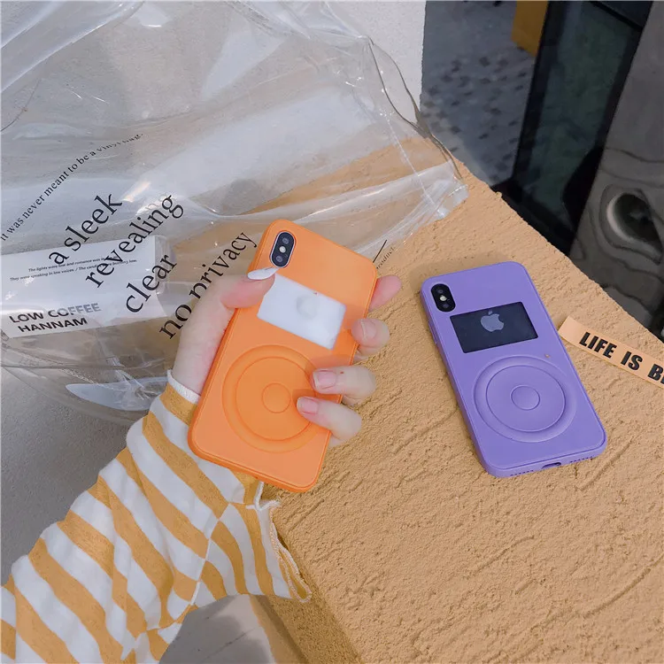 Ins Hot Simple Music Player For iphone 7 7plus 8 8plus X 6 6S 6Plus Case Trend Plain Patterned Cute Matte luxurious TPU Shell    (15)