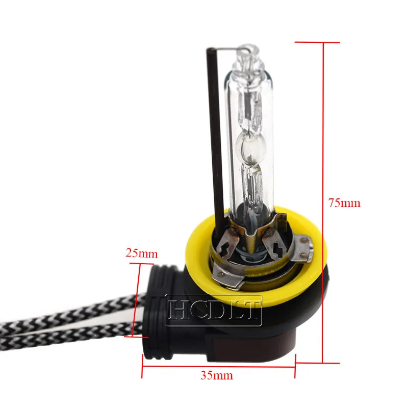 HCDLT 1 Pair AC 12V 35W 55W Xenon H11 HID Bulb 5500K 3800LM Fast Bright Auto Car Headlight Lamp Metal Base H11B Xenon HID Bulbs (1)