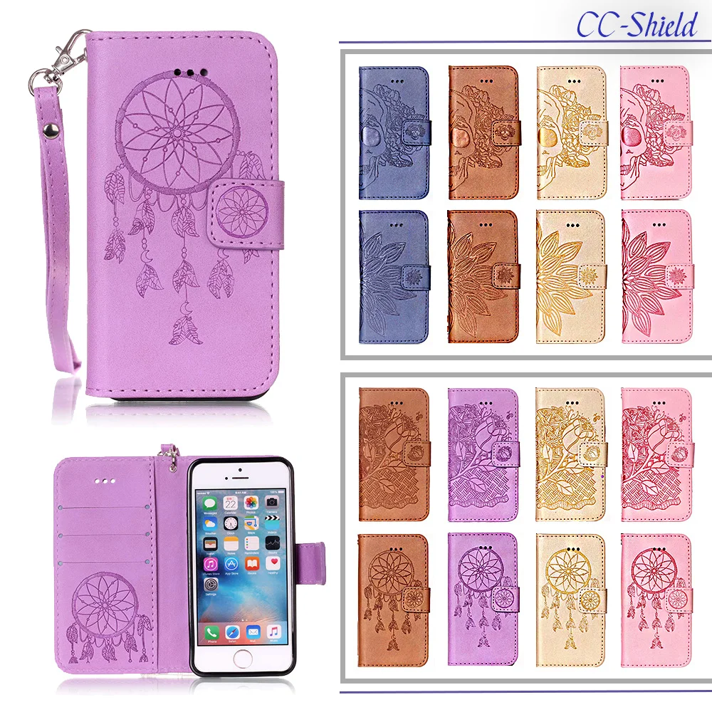 

Magnetic Flip case for Apple iPhone 5S 5 S Luxury Embossing wallet Card slot phone leather cover for iPhone SE S E iPhoneSE