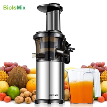 BPA FREE Stainless Steel 200W Masticating Slow Juicer Fruit and Vegetable Juice Extractor Compact Cold Press Juicer Machine 3