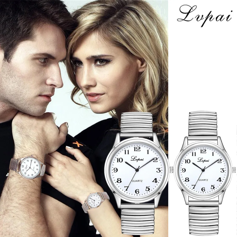 Lvpai часы для пар, Топ бренд, роскошные женские повседневные кварцевые часы со стальным ремешком, аналоговые наручные часы для влюбленных, часы из нержавеющей стали