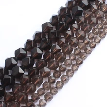 Натуральный камень бисер граненый бусины из дымчатого кварца для изготовления ювелирных изделий браслет Цепочки и ожерелья 6/8/10 мм 15 дюйм(ов