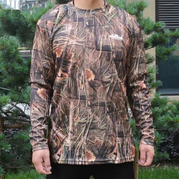 

Jungle Bird Watching Hunting Bionic Camouflage Long Sleeve Tops Outdoor Camping Climbing Hiking Breathable Fast Dry Sports Shirt
