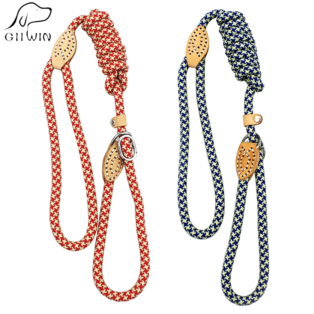 

[GIIWIN] One piece dog leash and collar durable dog leash harness Nylon Adjustable pet collar for small large dogs gifts py0235