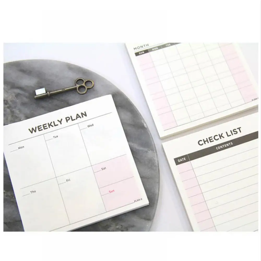

1pcs Newest Stylish Weekly Monthly Plan Schedule Memo Check Stick Note Bookmark Pads Korean Stationery School Office Suppliers